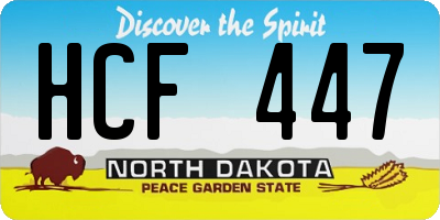 ND license plate HCF447