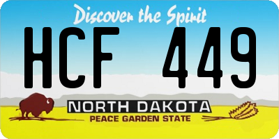 ND license plate HCF449