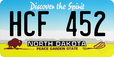 ND license plate HCF452