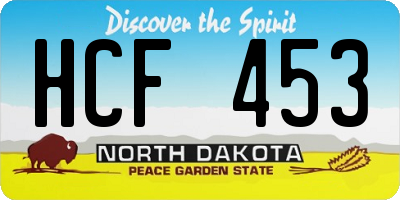 ND license plate HCF453