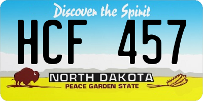 ND license plate HCF457