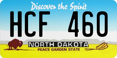 ND license plate HCF460