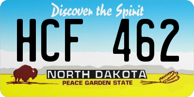 ND license plate HCF462