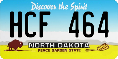 ND license plate HCF464