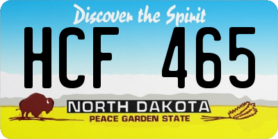 ND license plate HCF465