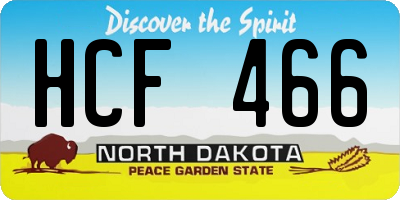 ND license plate HCF466