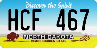 ND license plate HCF467