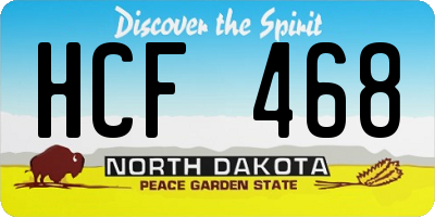 ND license plate HCF468