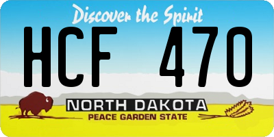 ND license plate HCF470