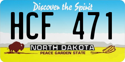 ND license plate HCF471