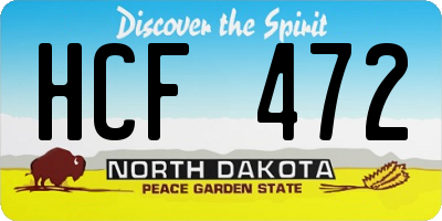 ND license plate HCF472