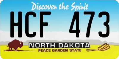 ND license plate HCF473