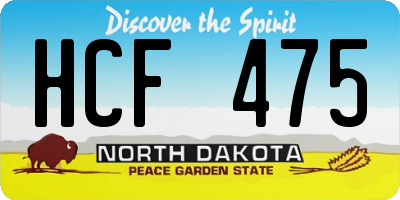 ND license plate HCF475