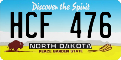 ND license plate HCF476