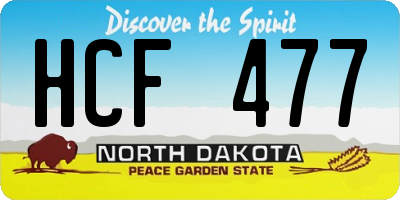 ND license plate HCF477