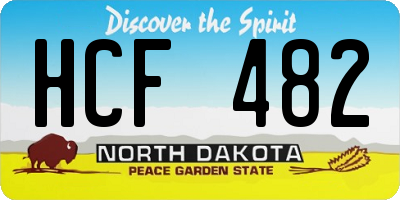 ND license plate HCF482