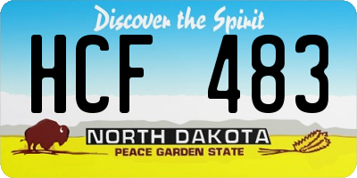 ND license plate HCF483
