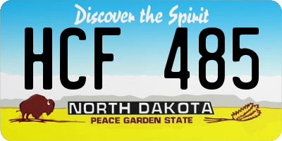 ND license plate HCF485