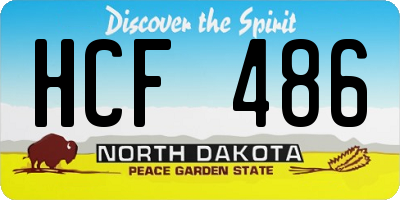 ND license plate HCF486