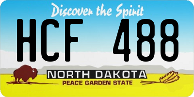 ND license plate HCF488