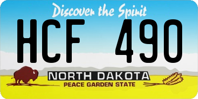 ND license plate HCF490