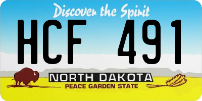 ND license plate HCF491