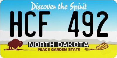 ND license plate HCF492