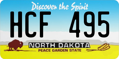 ND license plate HCF495