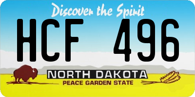 ND license plate HCF496