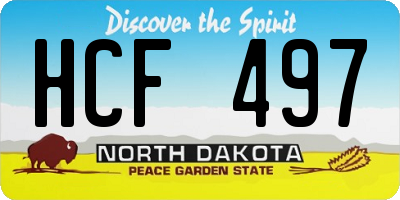 ND license plate HCF497