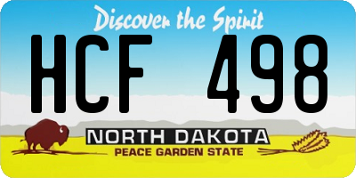 ND license plate HCF498