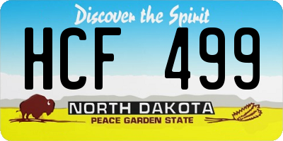 ND license plate HCF499