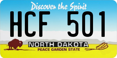 ND license plate HCF501