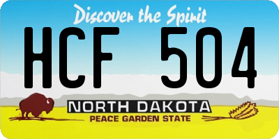 ND license plate HCF504