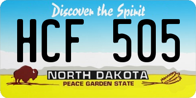 ND license plate HCF505
