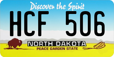 ND license plate HCF506