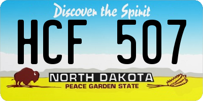 ND license plate HCF507