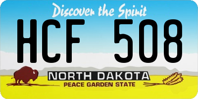 ND license plate HCF508