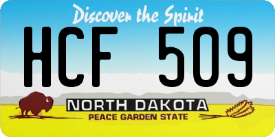 ND license plate HCF509