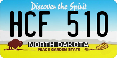 ND license plate HCF510