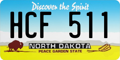 ND license plate HCF511