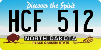 ND license plate HCF512