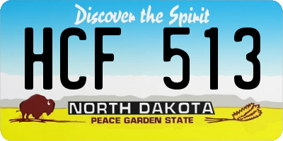 ND license plate HCF513