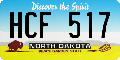 ND license plate HCF517