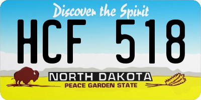 ND license plate HCF518