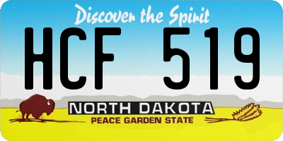 ND license plate HCF519