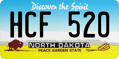 ND license plate HCF520