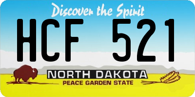 ND license plate HCF521