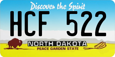 ND license plate HCF522