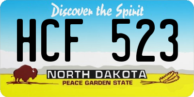 ND license plate HCF523